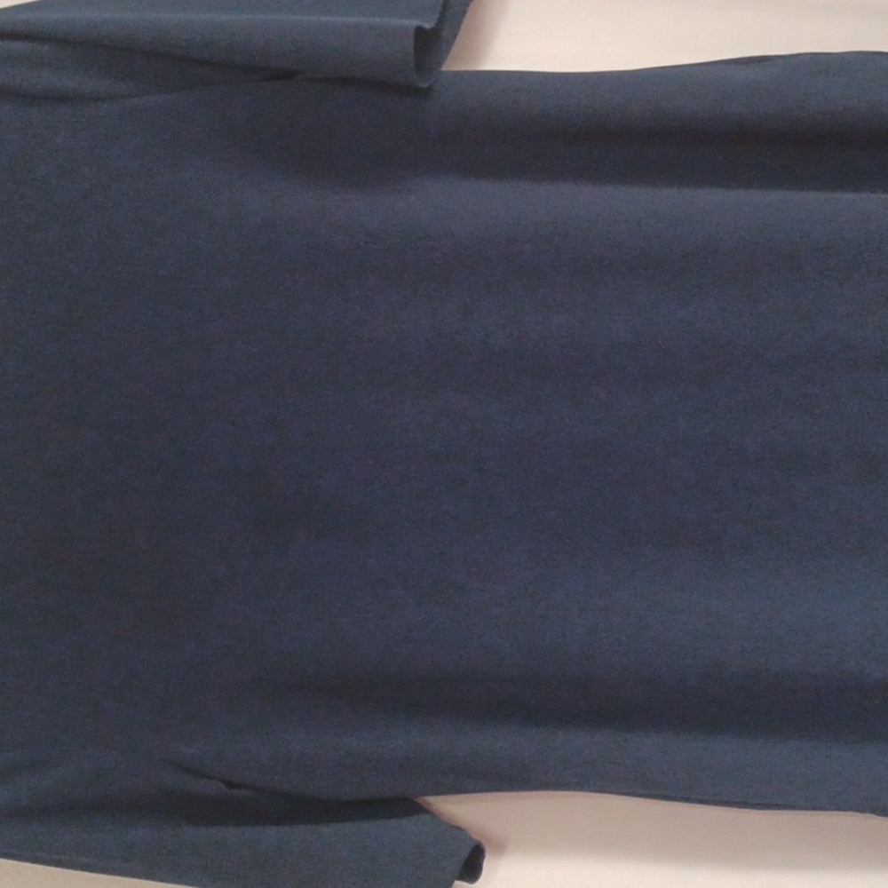 Susan Graver Navy Blue Short Sleeve Round Neck Top, Stretch - Picture 6 of 12
